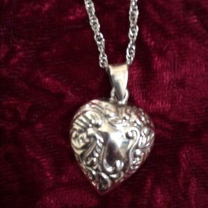 Sterling Silver Victorian Heart necklace.